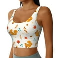 thumbnail image 2 of Fotbe Squirrel Maple Leaves And Nuts Pattern Womens' Sports Bra Longline Wirefree Padded with Medium Support Sports Moisture-Wicking Workou Vest,Tank Top-Large, 2 of 9