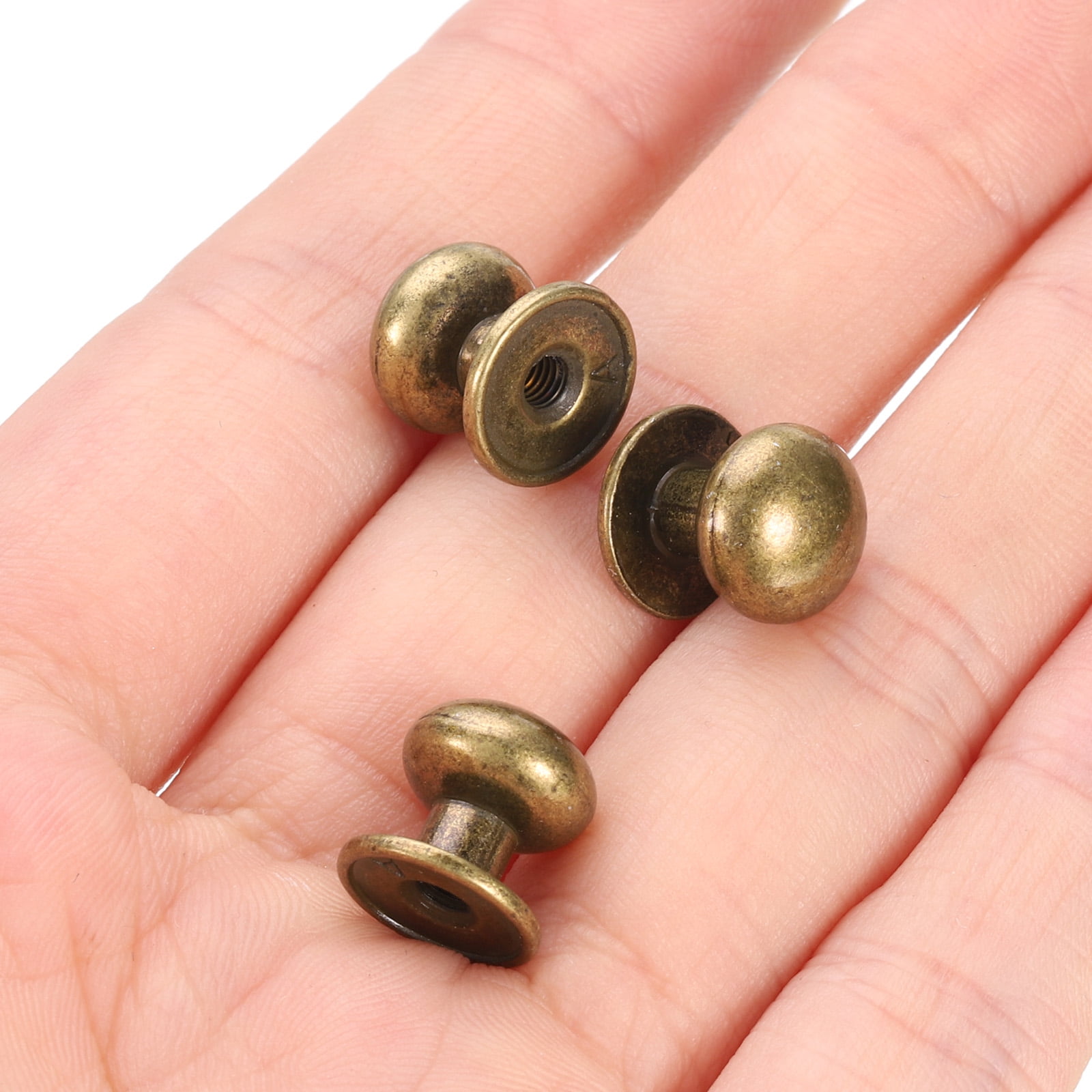 Unique Bargains Mini Round Knobs Small Drawer Pulls for Cabinets 0.38" x 0.4" Bronze