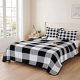 thumbnail image 2 of Twin XL Quilt Set 68''x98'', Vintage Farmhouse Lightweight Summer Bedspread Coverlet Set with 2 Pillow Shams, Black and White Checkered Breathable All Season Quilt Bedding for Dorm/Guest Room, 2 of 9
