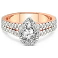 thumbnail image 3 of 4 Carat IGI Certified Pear Shape Lab Grown Diamond Engagement Ring | 14K Rose Gold |Luna Split Shank Halo Diamond Ring | FG-VS1-VS2 Quality Friendly Diamonds, 3 of 4