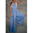 thumbnail image 5 of Women's Loose Adjustable Strap Wide Leg Denim Bib Overall Jeans Pants, 5 of 11
