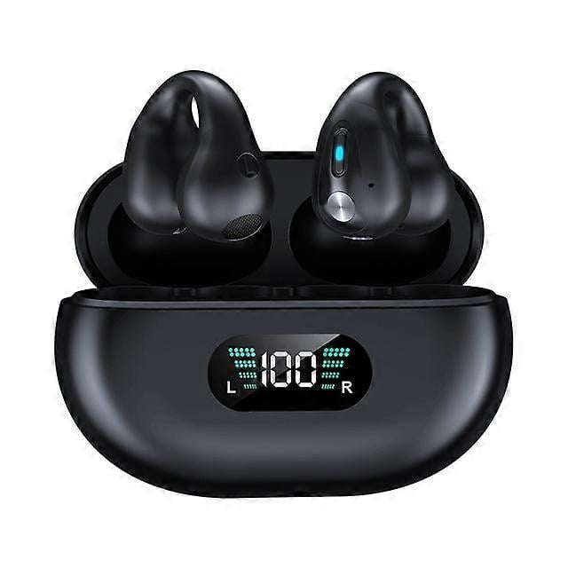 Auriculares inalámbricos Bluetooth Q80 TWS con conducción ósea, clip para la oreja, gancho para la oreja, auriculares inalámbricos deportivos para juegos, color negro