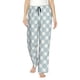 thumbnail image 1 of Balery Daisy Plaid Blue Pantalones de pijama para mujer, pijamas ultraligeros, pantalones de estar por casa-Medium, 1 of 6
