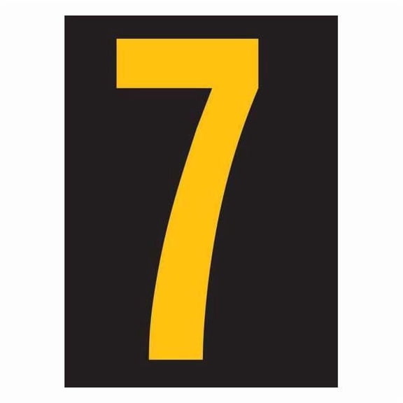 Stranco Number Label, Vinyl, 2-7/8 in H, 1-3/4 in W, PK25 RUM200-7-YB