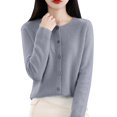 thumbnail image 2 of Delayuji Cardigans Sweaters For Women Solid Color Elegant Button Front Long Sleeve Cardigan Spring Fall, 2 of 4