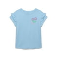 thumbnail image 3 of 365 Kids by Garanimals Girls Print Ruffle Sleeve Tee, 2-Pack, Sizes 4-10, 3 of 3