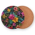 thumbnail image 2 of Vzayyk 4Pack Wooden Coasters With Cork Base Heat-Resistant Drink For Home Office Restaurant Plumeria, 2 of 7