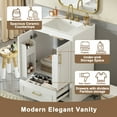 thumbnail image 4 of 30 inch Bathroom Vanity with Ceramic Sink, 2 Soft-Close Doors & Divider Drawer, Freestanding Storage Cabinet with Double Door Shelves, Solid Wood Frame, 4 of 12