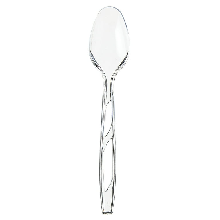 Great Value Premium Clear Disposable Plastic Spoons, Clear, 48 Count