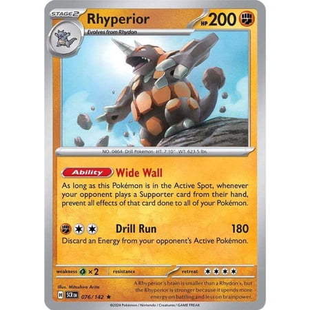 Pokemon Stellar Crown Rare Rhyperior #76