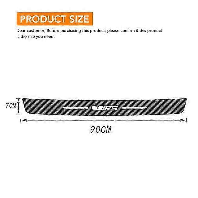 Motor Vehicle Parts Carbon Fiber Car Door Sill Rear Trunk Bumper Guard Plate Protector Stickers For Skoda Vrs Rs Logo Threshold Anti-scratch Decals