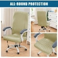 thumbnail image 5 of Office Chair Covers, Stretch Computer   Modern Simplism Style High Back Chair Slipcover (Beige), 5 of 6