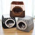 thumbnail image 3 of Large Cat House Cat Bed Tent Warm Fleece Small Puppy Dogs Indoor Igloo Cave Nest, 3 of 6