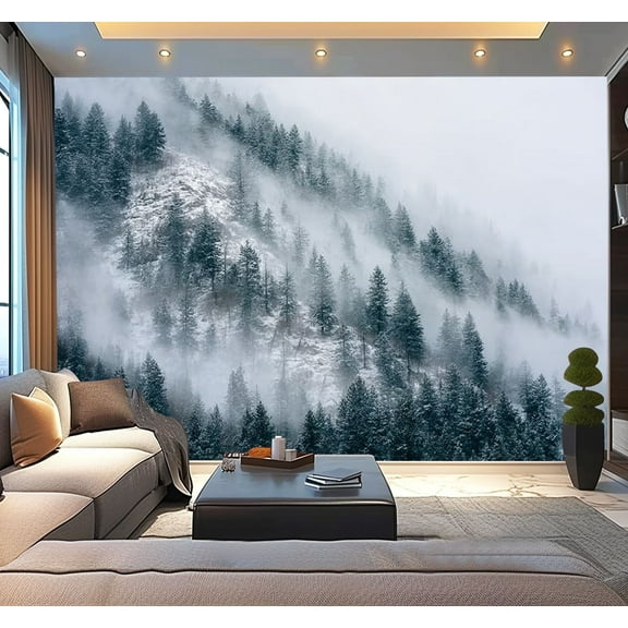 Peel and Stick Wallpaper Waterproof Misty Mountains Wall Mural Decor Self Adhesive and Removable 100in x 144in
