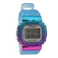 thumbnail image 2 of Reloj Electrónico Degradado, Relojes De Pulsera Deportivos Impermeables Con Esfera Grande Y Tiempo De Espera Largo, Color Morado Y Azul, Para Exteriores, 2 of 7