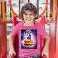 thumbnail image 3 of Tee Hunt Pit Bull Riding a Burger Flying Through Galaxy Youth T-Shirt Funny Pet Kids, Pink, Medium, 3 of 5