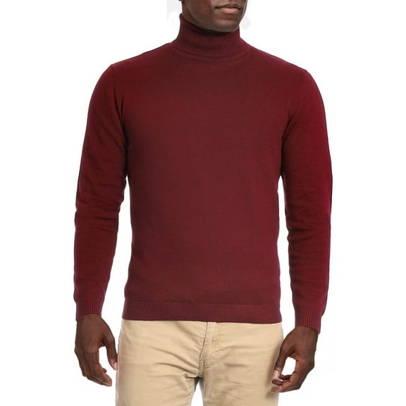Arthur Black Men's Solid Burgundy Pullover Cotton Blend Turtleneck Sweater Shirt