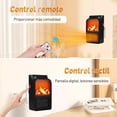 thumbnail image 3 of Mini Calefactor Chimenea Electrico Kimhi Calentador De Aire 1000w Portatil De Pared Con Control Remoto Para Hogar Escritorio Dormitorio Oficina Color Negro, 3 of 8
