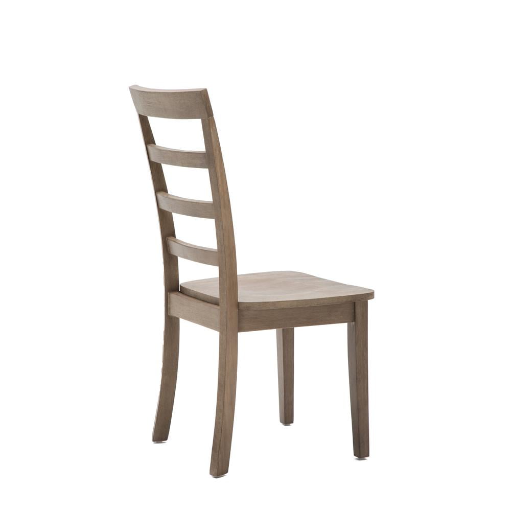 Boraam Boulder Wood Dining Room Side Chairs - Barnwood Wire-Brush Finish - Set of 2
