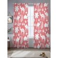 thumbnail image 2 of Tropical Plants Sheer Curtains 84 Inch Length 2 Panels Set Window Treatments, Summer Farmhouse Vintage Camels Red Rod Pocket Semi Curtains for Living Room/Bedroom/Kitchen Décor, 104"W x 84"L, 2 of 7