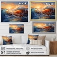 thumbnail image 4 of Designart "Sunrise Hues Blue and Orange Waves II" Coastal Framed Wall Art - Coastal Blue Coastal Waves Bedroom Framed Canvas Wall Art, 4 of 6