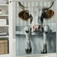 thumbnail image 6 of Autua Cow Bathtub Surrealism Shower Curtain Set with Hooks 100% Polyester 69"x72, 6 of 7