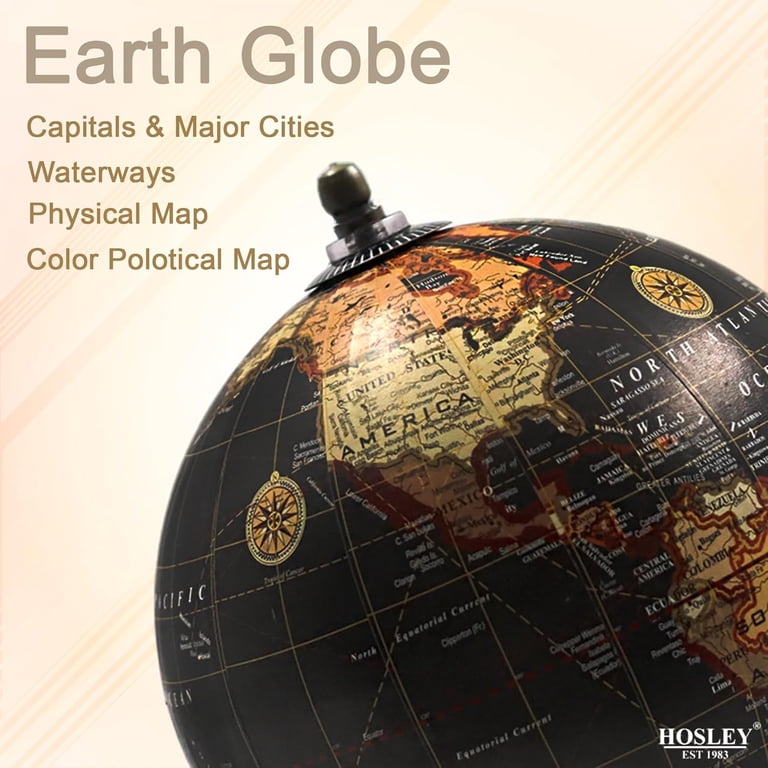 Hosley 10-Inch Decorative Globe on Wooden Stand - Walmart.com