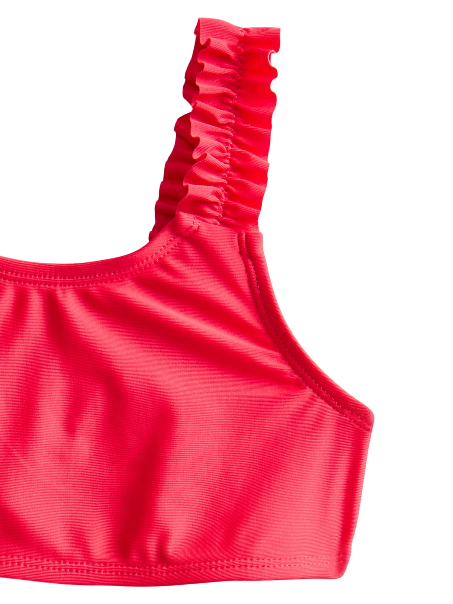 Wonder Nation Girls' Ruffle Strap Bikini with UPF 50+, 2-Piece, Sizes 4-18