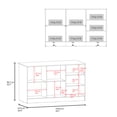 thumbnail image 4 of LiviNest Kitchen Island Storage Cart: 9-Zone Storage System with 2 Doors & 7 Shelves - Modern Blue & Oak Design for Apartment & Family Kitchen Organization - 33lb Top Shelf & Easy Assembly, 4 of 6