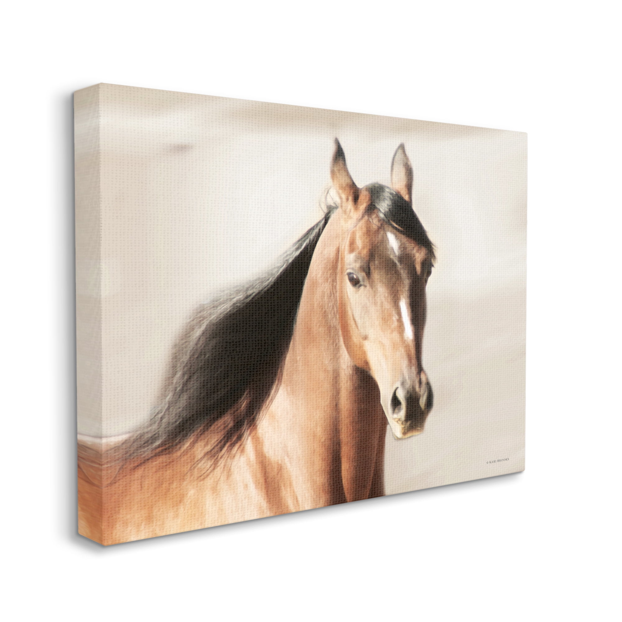 Stupell Industries Brown Stallion Portrait Animals & Insects Photography Gallery Wrapped Canvas Print Wall Art, 30 x 24