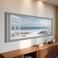 thumbnail image 2 of Ocean Beach Window Canvas Wall Art - Summer Coastal Seascape Picture Landscape Canvas Prints, Horizontal Tropical Sea Paintings Artwork for Home Decor, 2 of 7