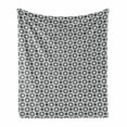 thumbnail image 1 of Black and White Soft Flannel Fleece Throw Blanket, Monochrome Geometric Mosaic with Circles Ring Shapes Simple Minimalist, Cozy Plush for Indoor and Outdoor Use, 60" x 80", Black White, by Ambesonne, 1 of 6
