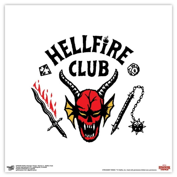 Gallery Pops Netflix Stranger Things: Season 4 - Hellfire Club Wall Art, Unframed Version, 12" x 12"