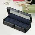 thumbnail image 1 of Caja de reloj de 5 ranuras para hombres y mujeres, caja de reloj con tapa, caja de almacenamiento de aleación de aluminio, caja de regalo multifunción, 1 of 8