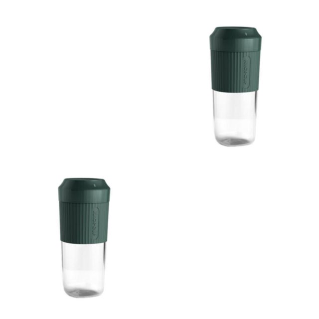Decodeary 400ml Portable Mini Juicer USB Rechargeable Mixer Cup Blender Juice Green 9x20cm 2Set