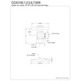 thumbnail image 2 of Kingston Brass CC43100XK 1/2" FIP x 3/8" OD Comp Quarter-Turn Angle Stop Valve with Flange, Matte Black, 2 of 2