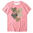 thumbnail image 3 of Staron Plus Size T-Shirts for Women Casual Heart Print Round Neck Short Sleeve Loose Comfy Spring Summer Basic Tee, Pink XXL, 3 of 4