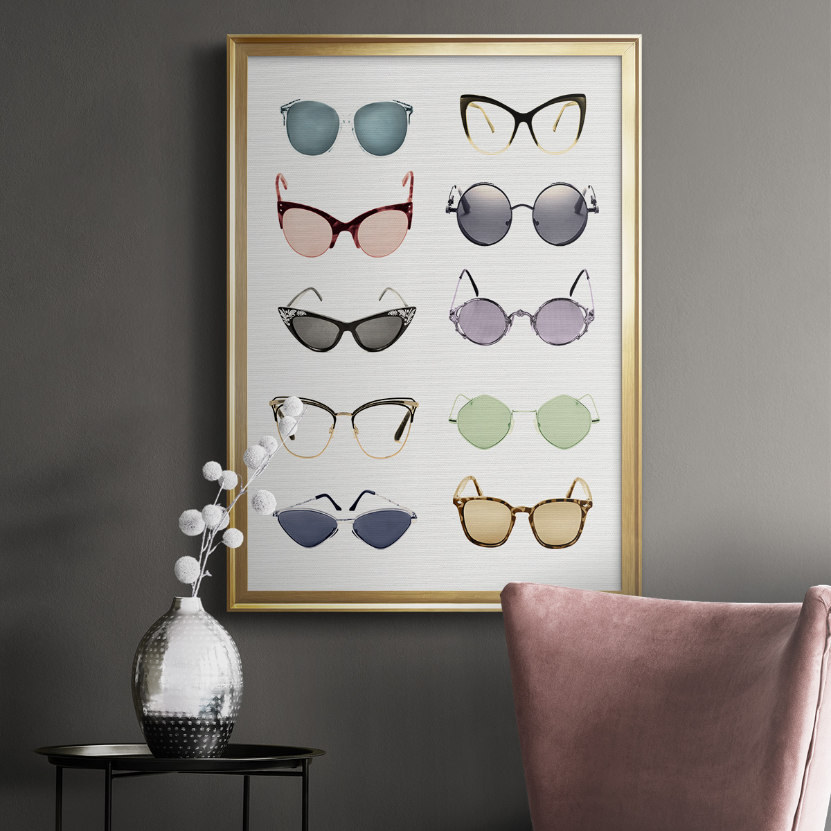 Vintage Glasses I Premium Classic Framed Print - Ready to Hang