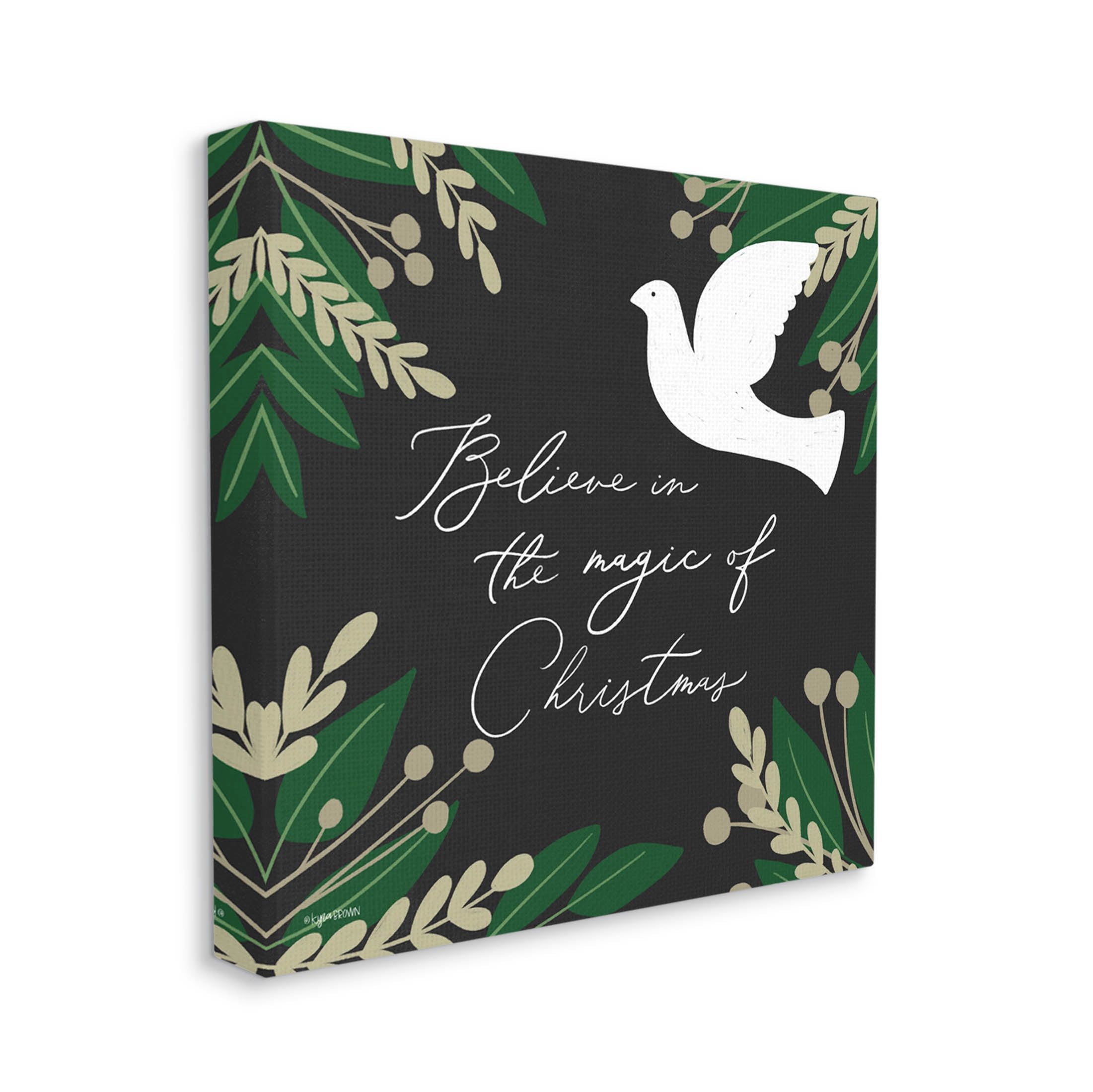 Stupell Industries Magic Of Christmas Botanical Dove Graphic Art Gallery Wrapped Canvas Print Wall Art, Design by Kyra Brown