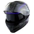 thumbnail image 5 of 1Storm Motorcycle Street Bike Modular/Flip up Dual Visor/Sun Shield Full Face Helmet HG339 Storm Tron Purple, 5 of 7