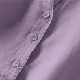 thumbnail image 4 of TKLPEHG Womens Tops 3/4 Length Sleeve Tshirts Summer Dressy Casual V Neck Button Shirts Comfy Loose Fashion Womens Clothes (Purple,M), 4 of 6
