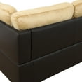 thumbnail image 4 of MAYEERTY Beige & Brown 3-Piece Lint & PVC Couch Warm Two-Tone Inviting Living Room, 4 of 12