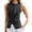 Black, variant on Sleeveless Crew Neck Women Slim Fit Button Down Denim Vest Tops