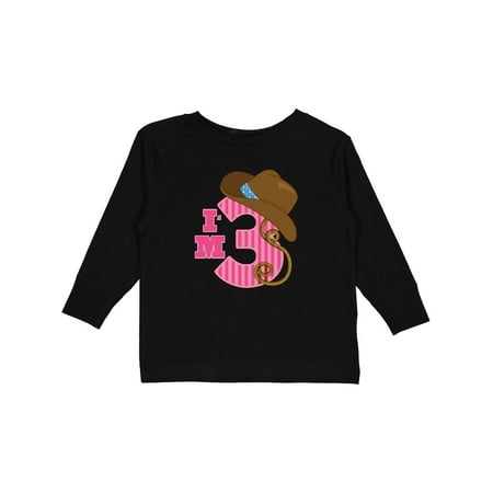 

Inktastic 3rd Birthday 3 Year Old Cowgirl Gift Toddler Toddler Girl Long Sleeve T-Shirt