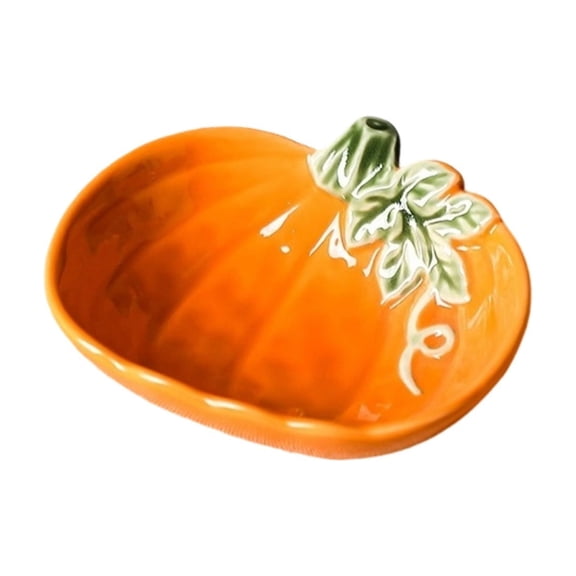 Mmeneyy Ceramic Pumpkin Plates, Fall Harvest Platters & Serving Trays for Thanksgiving Halloween Dinner Party Supplies, 3.9''x3.4''