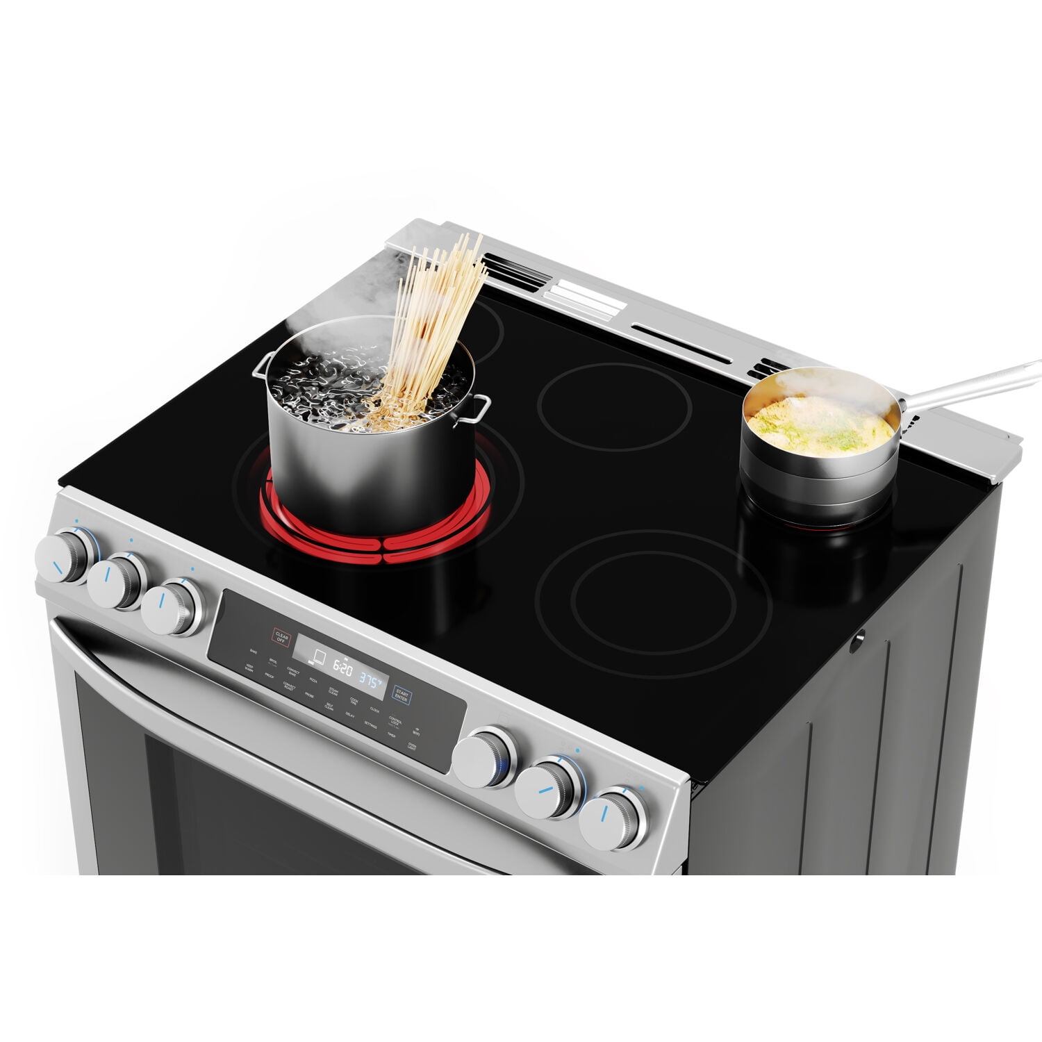 Midea 30-In Slide-In Electric Range with Wi-Fi Connectivity and Fan Convection, Stainless Steel,  MES30S2AST
