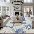 thumbnail image 3 of 6'x9' Area Rugs, Blue Coastal Starfish Indoor Outdoor Area Rug for Living Room Bedroom, Beach Ocean Nautical Shells Conch Washable Bathroom Rugs Kitchen Floor Carpet Mats Home Decor Aesthetic, 3 of 8