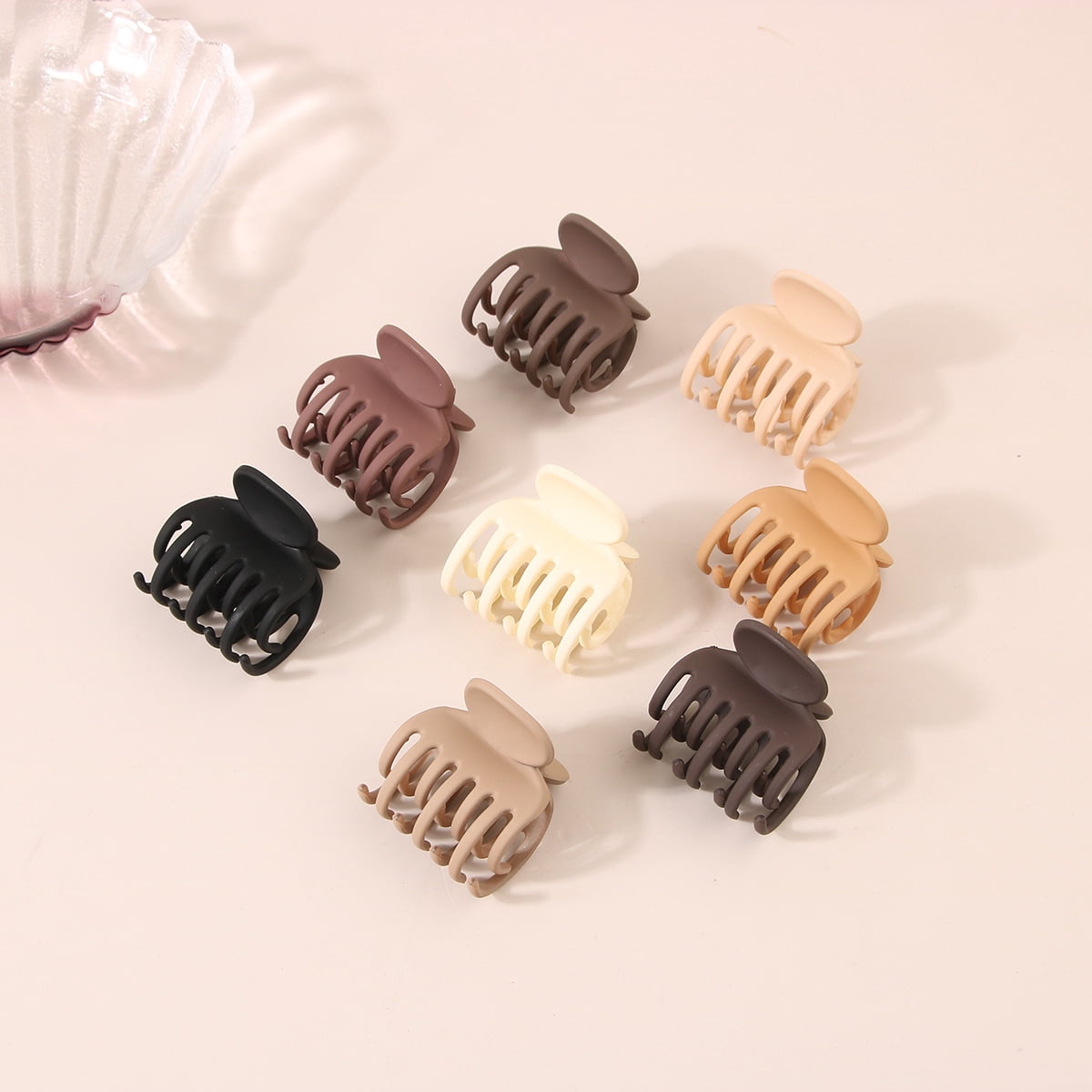 8PCS Medium Hair Claws for Women Girls Claw Clips for Thin Hair Lady Hairpins Matte Jaw Clip Headwear Women Hair Accessories