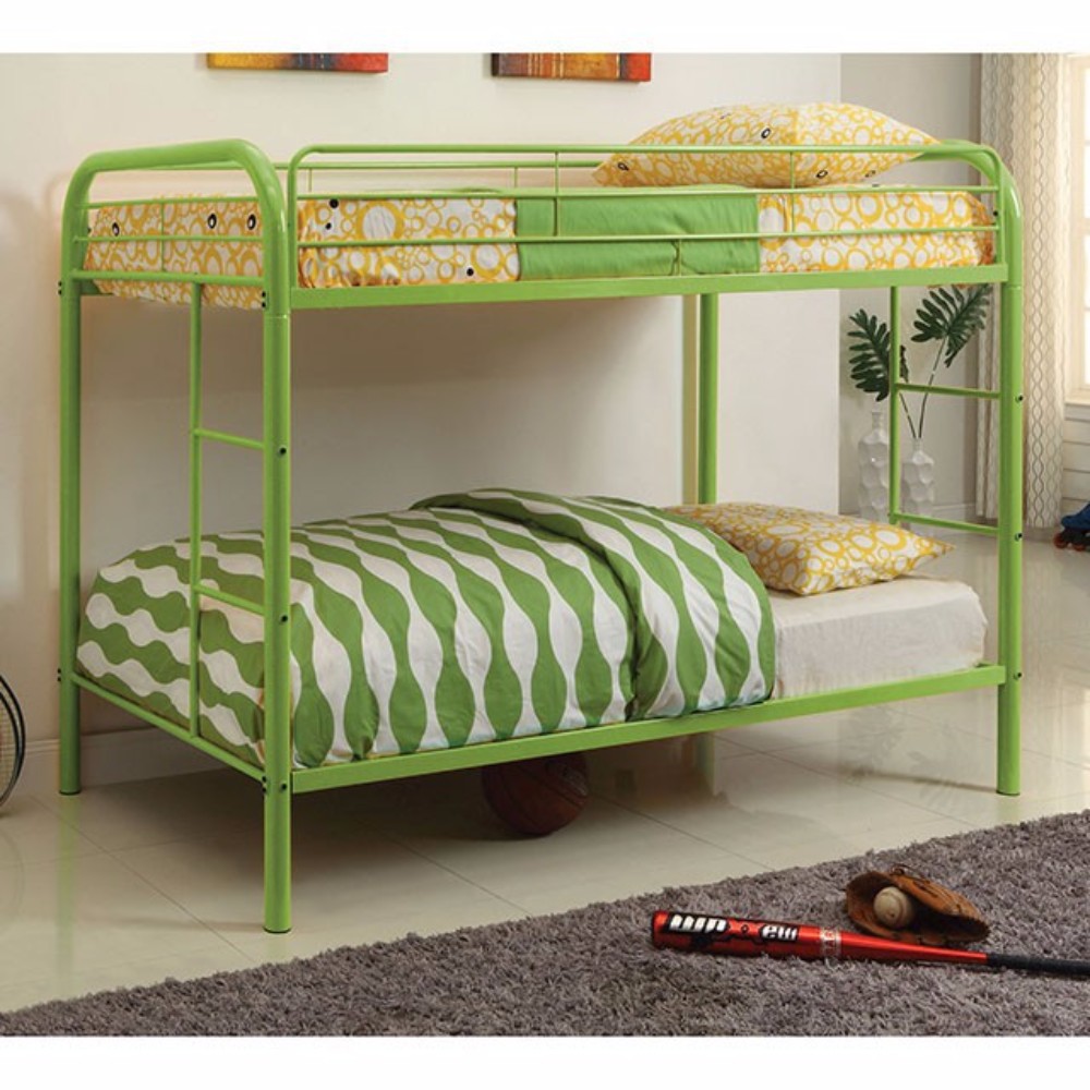 Modish Metal Bunk Bed Green Walmart Com Walmart Com