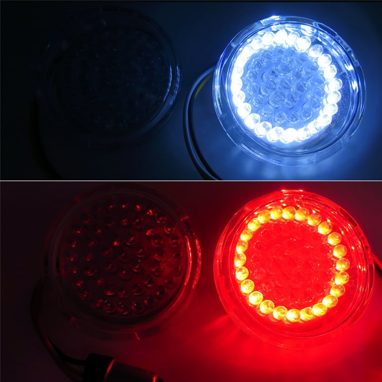HTTMT- white&amber red Bullet LED Front Rear Turn Signal Light 1157 Insert  LED Compatible with Harley Touring